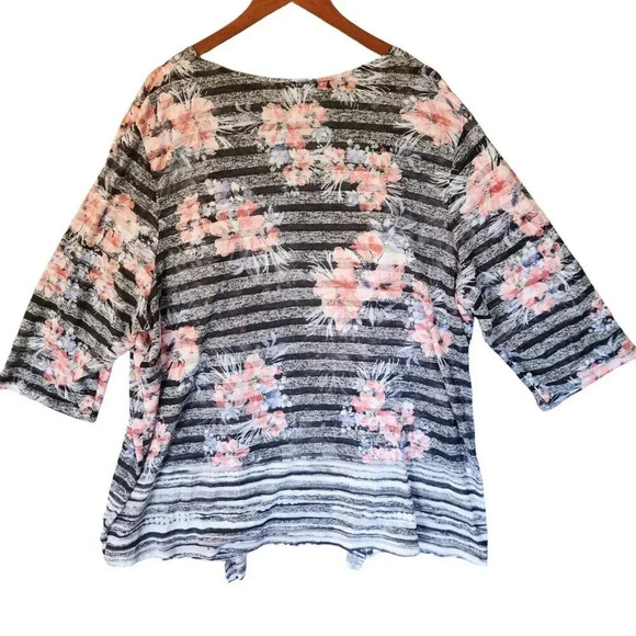 Catherines Cardigan Sweater Size 3x Multicolor Floral Front Open Long Sleeve - Picture 7 of 9